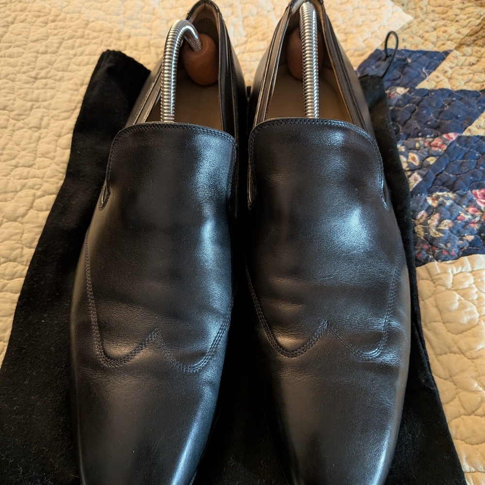 Giorgio Armani Black Leather Loafers